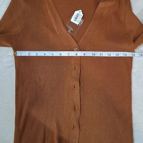 Mine Ribbed Cardigan and Tank Ari Set in Copper - Size‎ Large - Picture 9 of 11